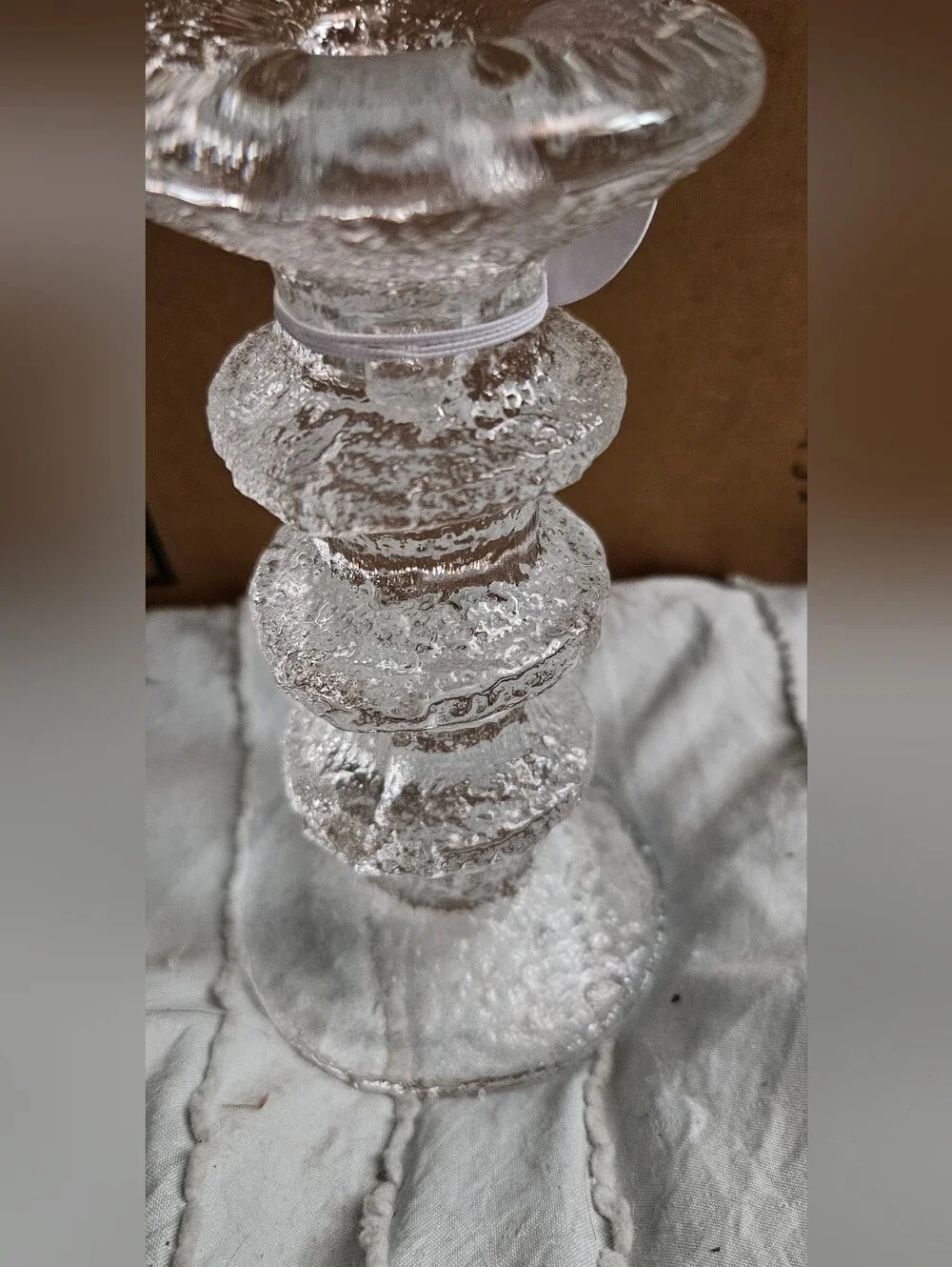 Clear Textured Glass Candlestick Holder - Home Accents Festivo Single Stick